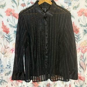 Vintage JS Boutique Black Sheer Blouse